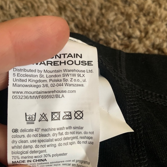 Mountain Warehouse Extreme Merino Wool Blend Base Layer Pants Women's Sz.8 Black - Picture 6 of 7